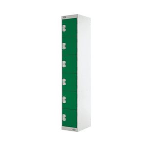 Six Compartment Locker 300x300x1800mm Green Door MC00034