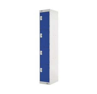 Four Compartment Locker 300x450x1800mm Blue Door MC00055