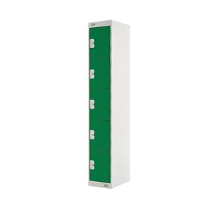 Five Compartment Locker 300x450x1800mm Green Door MC00064