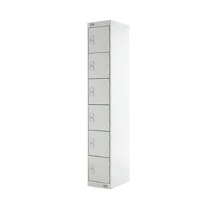 Six Compartment Locker 300x450x1800mm Light Grey Door MC00068