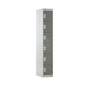 Six Compartment Locker 300x450x1800mm Dark Grey Door MC00069