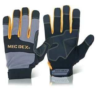 Mec DexWork Passion Impact Mechanics Gloves 1Pr Black/Grey XL MECDY-713XL