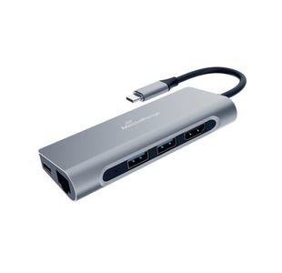 MediaRange USB Type-C Hub 7-In-1 Multiport Adapter for USB-C Devices Silver MRCS510