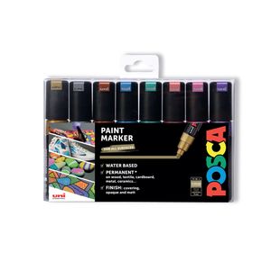 Posca Uni Posca PC-8K Paint Marker Chisel Metallic (Pack of 8) 153544856