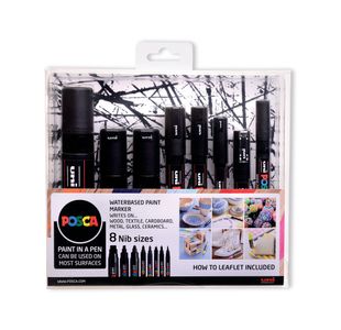 Posca Uni Posca Paint Marker Set 8 Nib Sizes Black (Pack of 8) 153544530