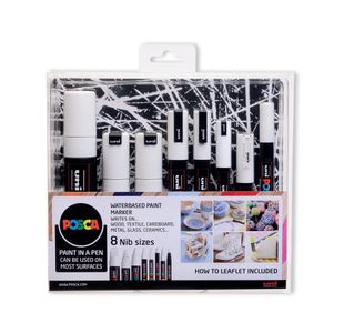 Posca Uni Posca Paint Marker Set 8 Nib Sizes White (Pack of 8) 153544531