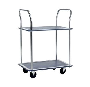 Barton Silver and Blue 2 Shelf Trolley with Chrome Handles PST2