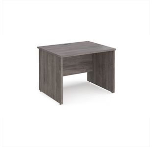 Maestro 25 straight desk 1000mm x 800mm - grey oak top with panel end leg