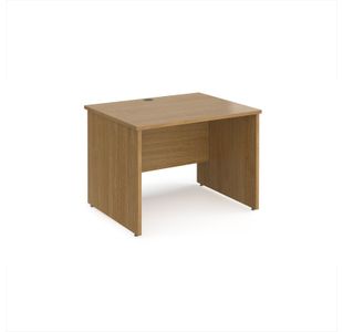 Maestro 25 straight desk 1000mm x 800mm - oak top with panel end leg