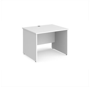 Maestro 25 straight desk 1000mm x 800mm - white top with panel end leg