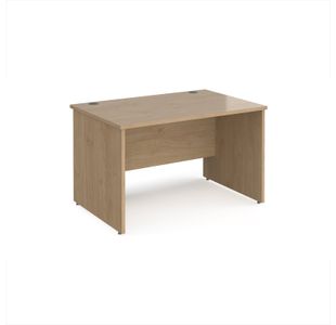 Maestro 25 straight desk 1200mm x 800mm - kendal oak top with panel end leg