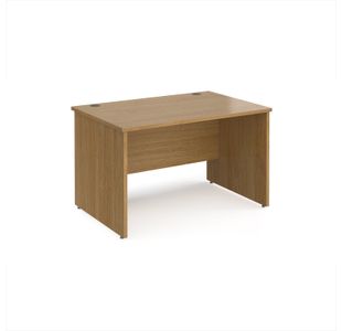 Maestro 25 straight desk 1200mm x 800mm - oak top with panel end leg
