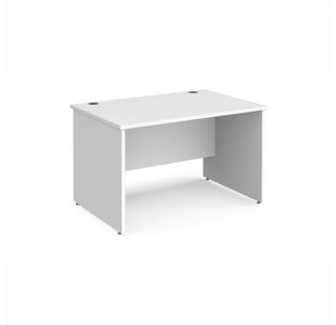 Maestro 25 straight desk 1200mm x 800mm - white top with panel end leg