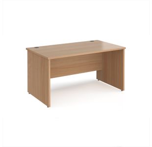 Maestro 25 straight desk 1400mm x 800mm - beech top with panel end leg