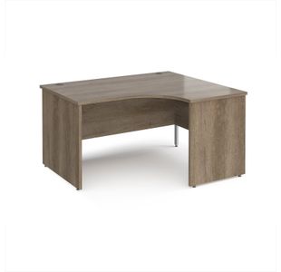 Maestro 25 right hand ergonomic desk 1400mm wide - nebraska oak top with panel end leg