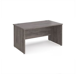 Maestro 25 straight desk 1400mm x 800mm - grey oak top with panel end leg