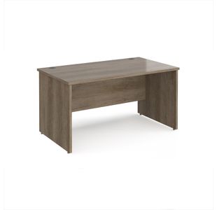 Maestro 25 straight desk 1400mm x 800mm - nebraska oak top with panel end leg