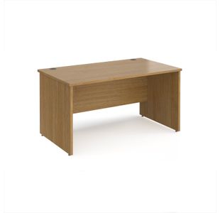 Maestro 25 straight desk 1400mm x 800mm - oak top with panel end leg