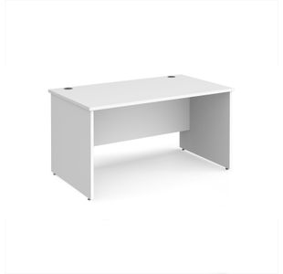 Maestro 25 straight desk 1400mm x 800mm - white top with panel end leg