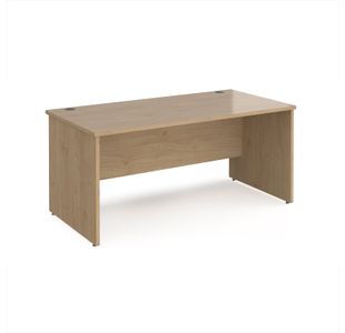 Maestro 25 straight desk 1600mm x 800mm - kendal oak top with panel end leg