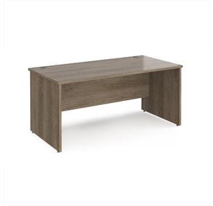 Maestro 25 straight desk 1600mm x 800mm - nebraska oak top with panel end leg