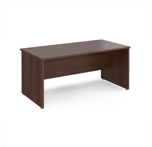 Maestro 25 straight desk 1600mm x 800mm - walnut top with panel end leg