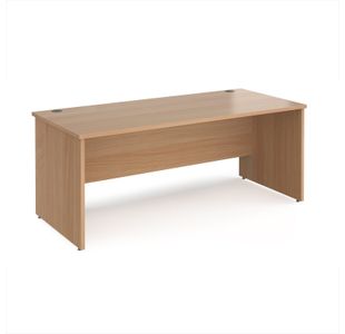 Maestro 25 straight desk 1800mm x 800mm - beech top with panel end leg