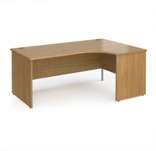 Maestro 25 right hand ergonomic desk 1800mm wide - oak top with panel end leg