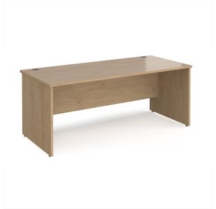 Maestro 25 straight desk 1800mm x 800mm - kendal oak top with panel end leg