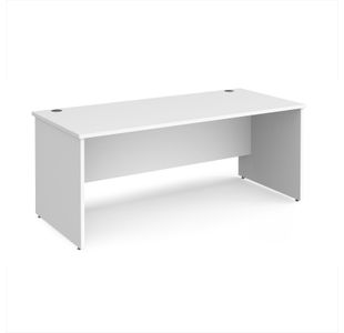 Maestro 25 straight desk 1800mm x 800mm - white top with panel end leg