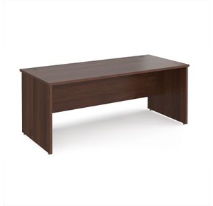 Maestro 25 straight desk 1800mm x 800mm - walnut top with panel end leg