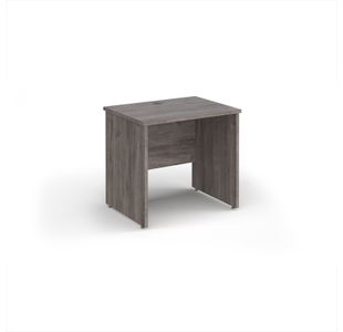Maestro 25 straight desk 800mm x 600mm - grey oak top with panel end leg