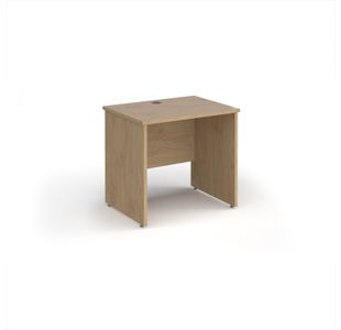 Maestro 25 straight desk 800mm x 600mm - kendal oak top with panel end leg