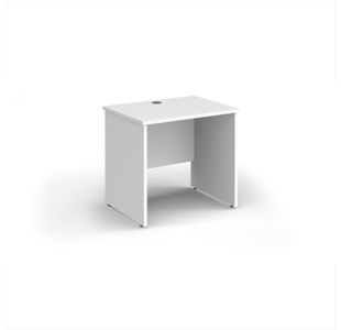 Maestro 25 straight desk 800mm x 600mm - white top with panel end leg