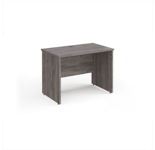 Maestro 25 straight desk 1000mm x 600mm - grey oak top with panel end leg