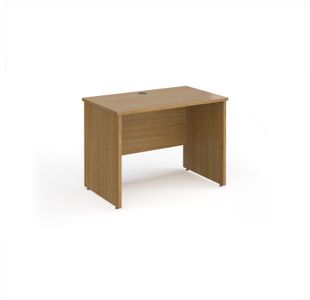 Maestro 25 straight desk 1000mm x 600mm - oak top with panel end leg