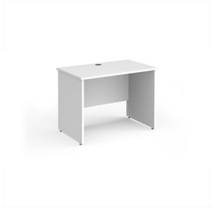 Maestro 25 straight desk 1000mm x 600mm - white top with panel end leg