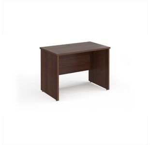 Maestro 25 straight desk 1000mm x 600mm - walnut top with panel end leg