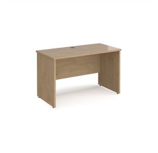 Maestro 25 straight desk 1200mm x 600mm - kendal oak top with panel end leg
