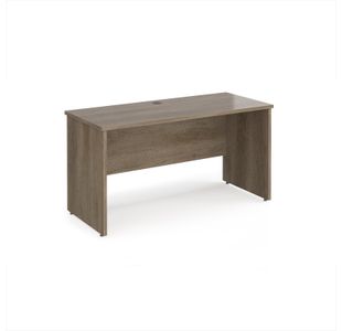 Maestro 25 straight desk 1400mm x 600mm - nebraska oak top with panel end leg