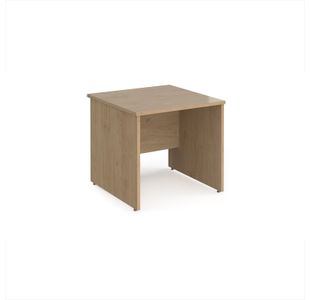 Maestro 25 straight desk 800mm x 800mm - kendal oak top with panel end leg