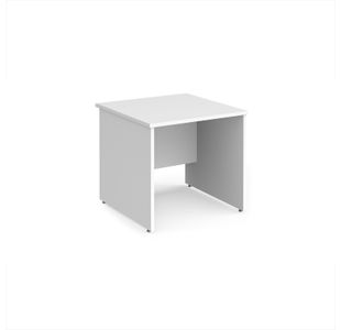 Maestro 25 straight desk 800mm x 800mm - white top with panel end leg
