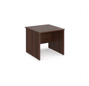 Maestro 25 straight desk 800mm x 800mm - walnut top with panel end leg