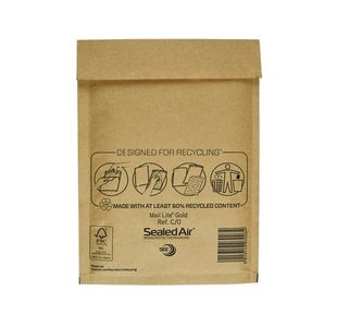 Mail Lite Bubble Postal Bag Gold C0-150x210 (Pack of 100) 101098091