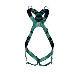 MSA V-Form Full Body Back Chest Shoulder D-Ring Bayonet Safety Harness Green XS MSA10206045