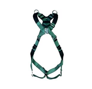 MSA V-Form Full Body Back Chest Shoulder D-Ring Bayonet Safety Harness Green Standard MSA10206046