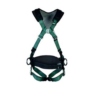 MSA V-Form+ Full Body Back Chest Hip D-Ring Bayonet Safety Harness with Waistbelt Grn XS MSA10206054