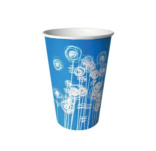 MyCafe Paper Cup 7oz Aqua Swirl (Pack of 100) MYC10284