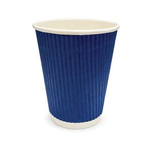 MyCafe Ripple Paper Cup 8oz Navy Blue (Pack of 50) MYC10300