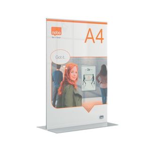 Nobo A4 Counter Top Acrylic Freestanding Poster Frame Clear 1915594